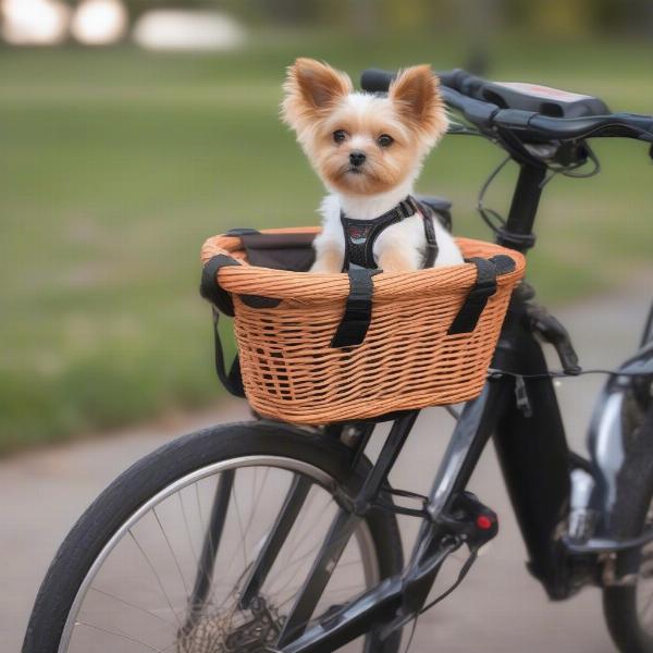 Small Dog in Bike Basket